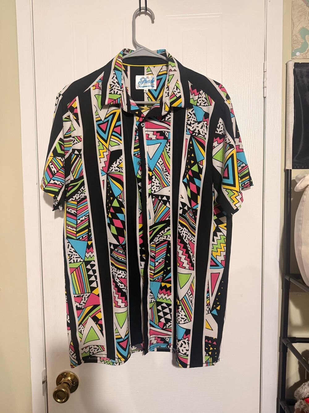 Men’s Fresh Prints Of Bel-Air, 80’s Style, Retro, Button down shirt, Size Large
